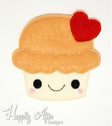 Kawaii Love Muffin Feltie Embroidery Design