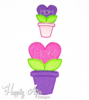 Mom Flower Feltie Embroidery Design