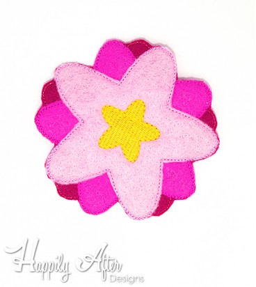 Multicolored Flower Feltie Embroidery Design 
