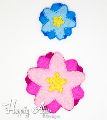 Multicolored Flower Feltie Embroidery Design