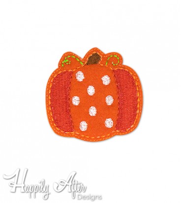 Polka Pumpkin Feltie Embroidery Design
