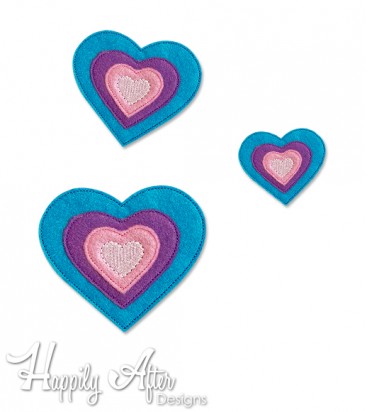 Radiant Heart Feltie Embroidery Design 