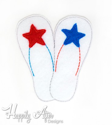Star Sandals Feltie Embroidery Design