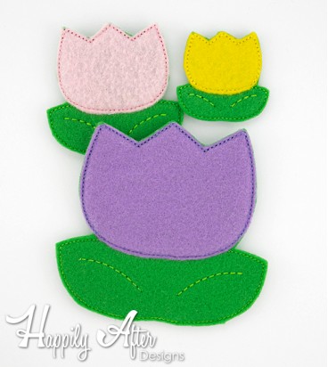 Tulip Flower Feltie Embroidery Design