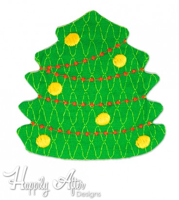 Christmas Tree ITH Coaster Embroidery Design