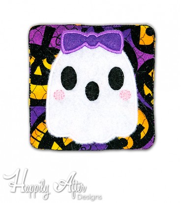 Darling Ghost ITH Coaster Embroidery Design