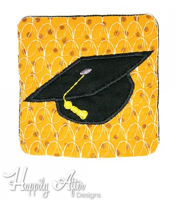 Graduation ITH Coaster Embroidery Design