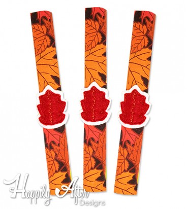 Leaf ITH Napkin Ring Embroidery Design