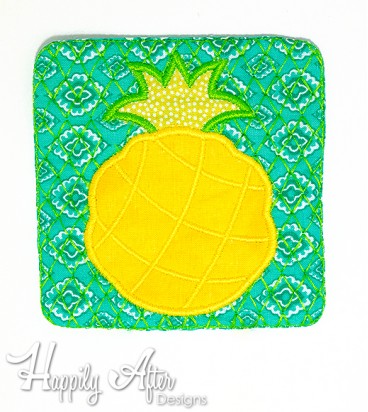 Pineapple ITH Coaster Embroidery Design 
