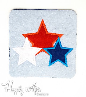 Stars Trio ITH Coaster Embroidery Design