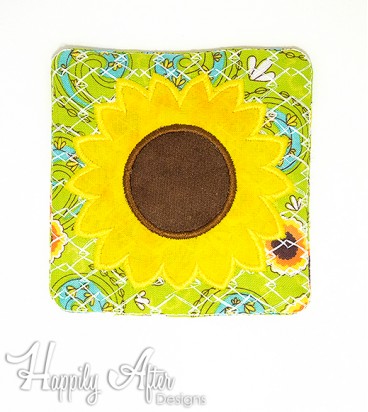 Sunflower ITH Coaster Embroidery Design 