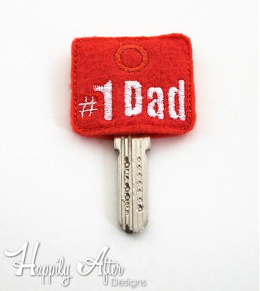 #1 Dad Key Cover Embroidery Design