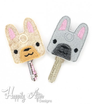French Bulldog Key Cover Embroidery Design