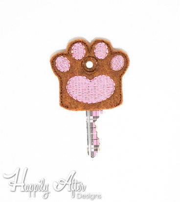 Paw Key Cover Embroidery Design 