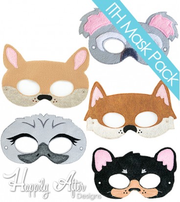 Australian Animals ITH Mask Embroidery Design Pack