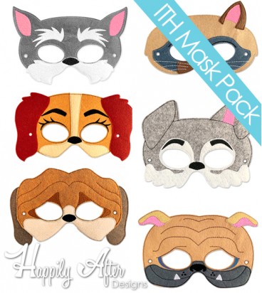 City Animals ITH Mask Embroidery Design Pack 