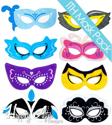 Masquerade ITH Mask Embroidery Design Pack