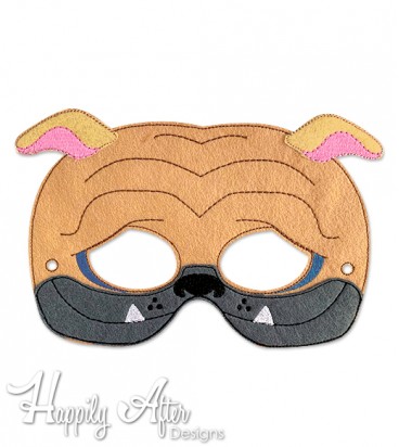 Bulldog Cutie ITH Mask Embroidery Design 