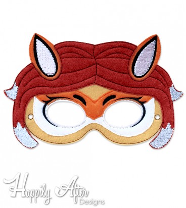 Fox Girl ITH Mask Embroidery Design 