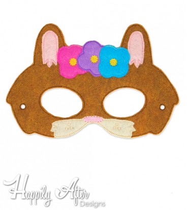 Girl Bunny ITH Mask Embroidery Design 