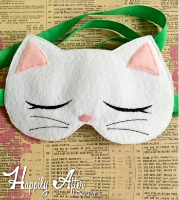 Kitty Cat Sleep Mask ITH Embroidery Design