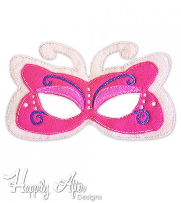 Masquerade Butterfly Mask ITH Embroidery Design