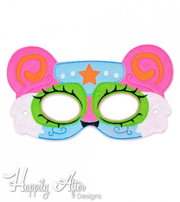 Masquerade Panda ITH Mask Embroidery Design 