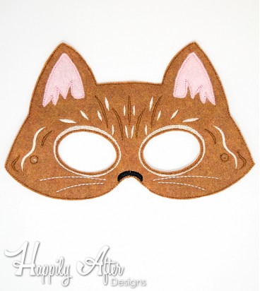 Multicolored Cat ITH Mask Embroidery Design 