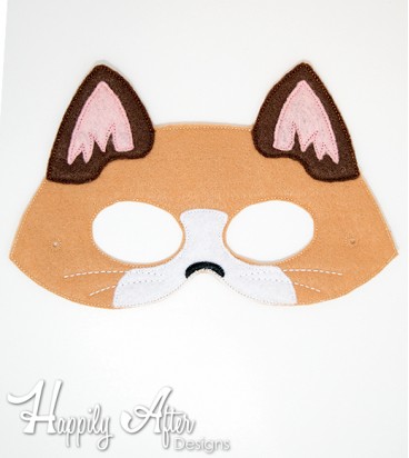 Patch Cat ITH Mask Embroidery Design 