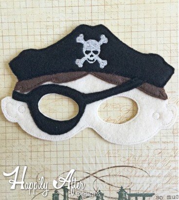 Pirate Boy Mask ITH Embroidery Design 