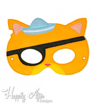 Pirate Cat ITH Mask Embroidery Design