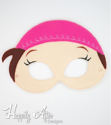 Girl Pirate Mask ITH Embroidery Design