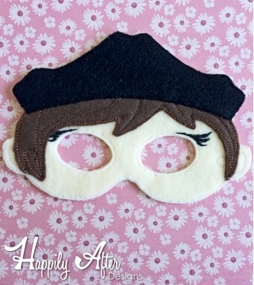 Pirate Girl Captain Mask ITH Embroidery Design 