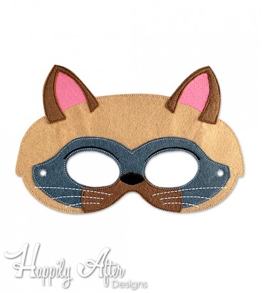 Siamese Cat ITH Mask Embroidery Design 