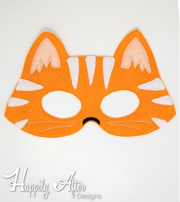 Striped Cat ITH Mask Embroidery Design 