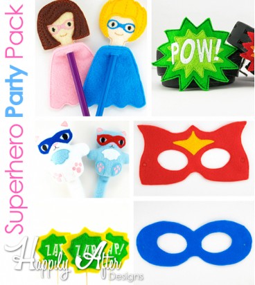 Superhero Party Pack of Embroidery Designs