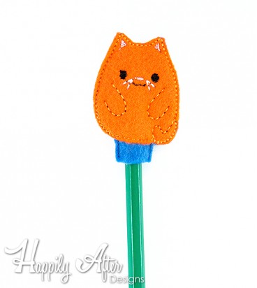 Cat Pencil Topper Embroidery Design