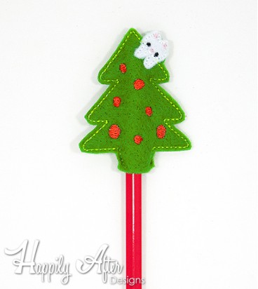 Catmus Tree Pencil Topper Embroidery Design