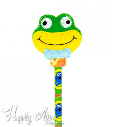Dapper Frog Pencil Topper Embroidery Design 