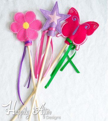 Fairy Wand Pencil Toppers Embroidery Designs 