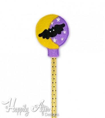 Moonlit Bat Pencil Topper Embroidery Design 