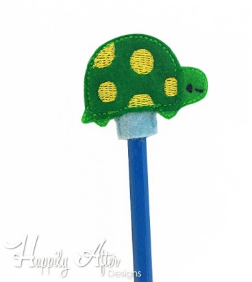 Turtle Pencil Topper Embroidery Design 