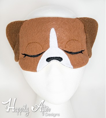 Beagle Sleep Mask ITH Embroidery Design