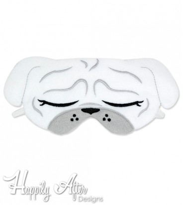 Bulldog Sleep Mask ITH Embroidery Design