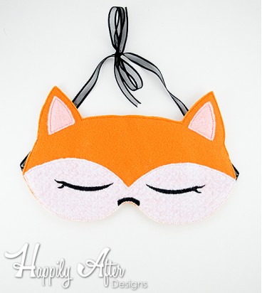 Fox Sleep Mask ITH Embroidery Design
