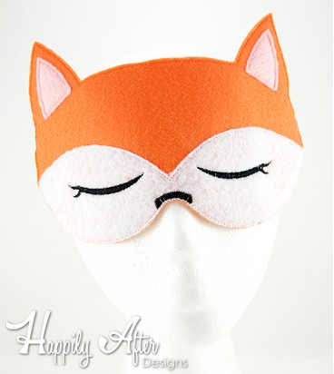 Fox Sleep Mask ITH Embroidery Design