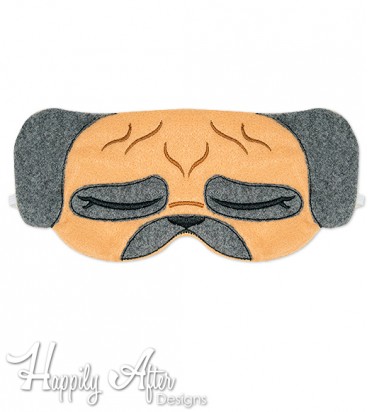 Pug Sleep Mask ITH Embroidery Design 