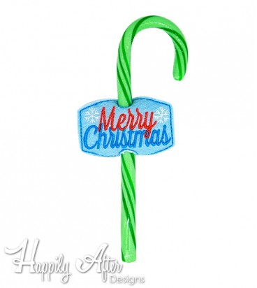 Merry Christmas Straw Topper Embroidery Design