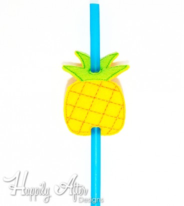 Pineapple Straw Topper Embroidery Design
