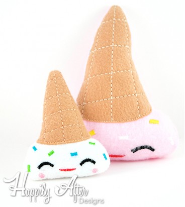 Ice Cream Cone Stuffie Embroidery Design